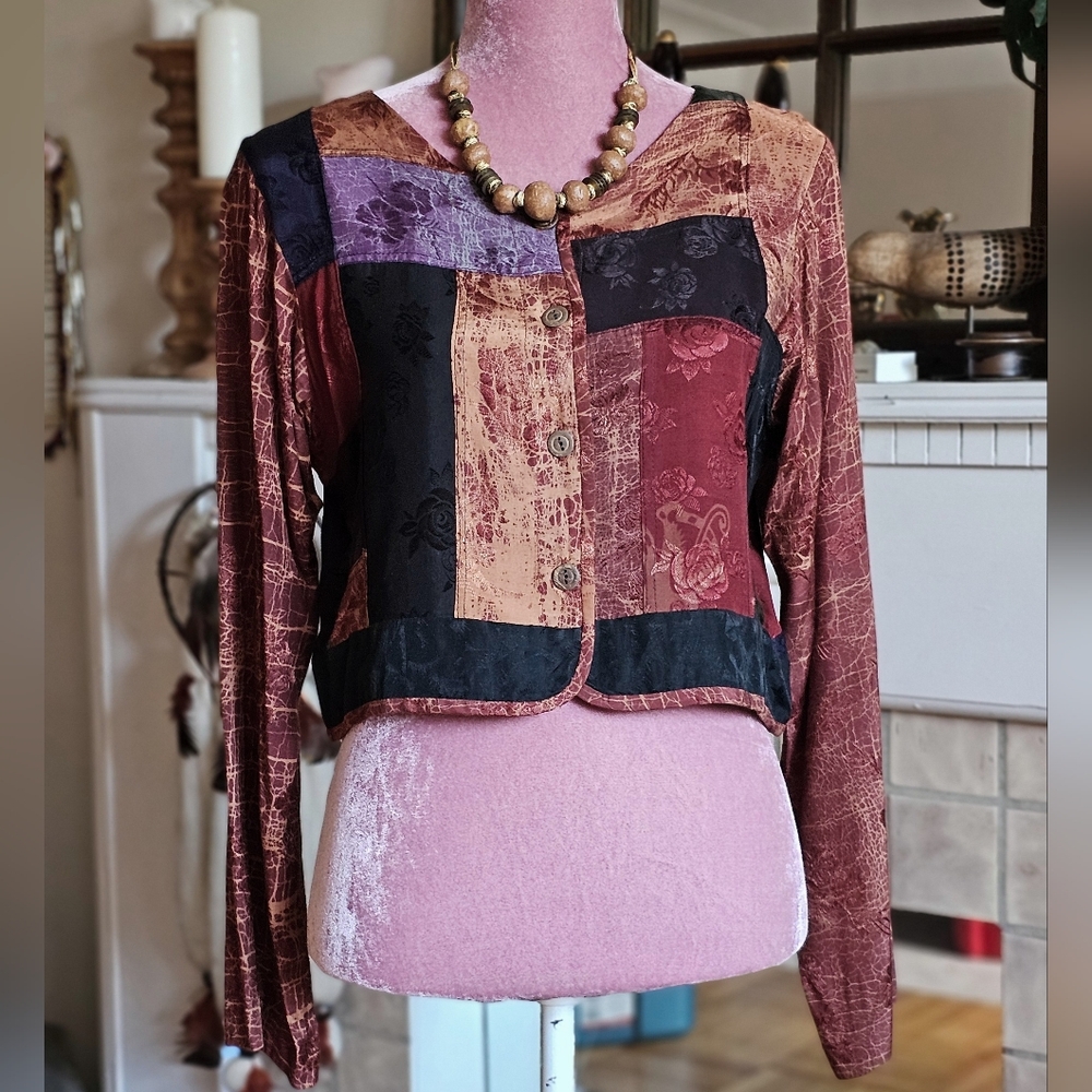 Naomi & Ciel vintage patchwork jacket.  Size small. 1980's/1990's